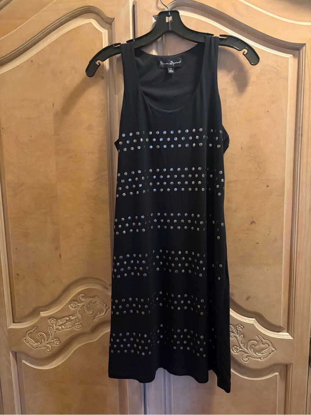 mercer & madison Black Sleeveless Stud-Detail Mini Dress